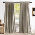 NICETOWN Camel Velvet Curtains 84 Inch Long 62 Wide, Rod Pocket Room Darkening by NICETOWN