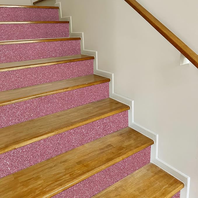 CRE8TIVE Rose Gold Wallpaper Border Peel and Stick Wall Border Fabric Glitter - Image 4