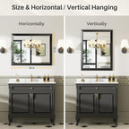 Briivue 28x36 Inch Black Bathroom Mirror - Image 6