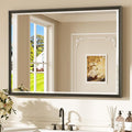 Keonjinn Black Framed Mirror 40" x 30", Decorative Aluminum Alloy Frame by Keonjinn