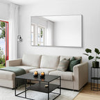 KOCUUY Silver Bathroom Mirror, HD Tempered Glass, Anti-Rust Brushed Silver Frame - Image 5