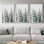 Framed Coastal Wall Art for Living Room, Large Modern Watercolor Botanical by Cuspin