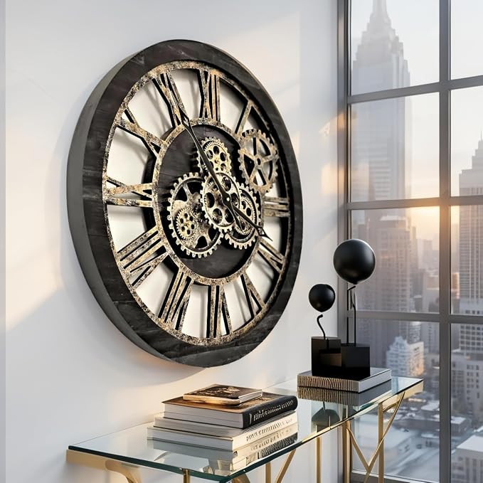 ImprovingLife The Gears Clock The Original Real Moving Gear Wall Clock Vintage - Image 2