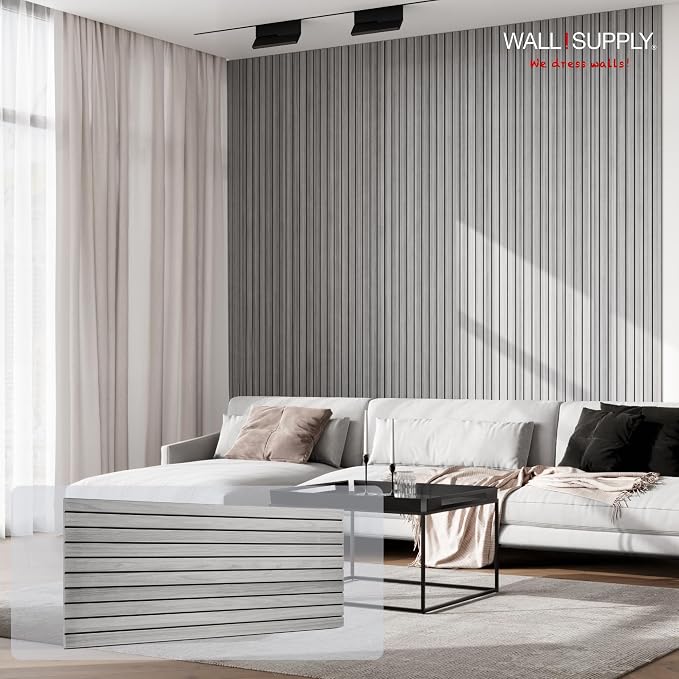 Wall!Supply Ultralight Linari Modern Grey EPS Foam Faux Wood 3D Wall Panels - Image 2