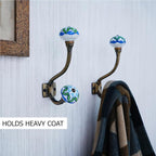Indian Shelf Pack of 12 Heavy Duty Double Prong Multicolor Decorative Coat - Image 2