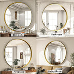 24 inch Round Bathroom Mirror, Living Room, Hanging or Leaning - Image 5