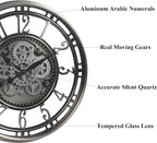 CLXEAST 28 Inch Large Industrial Moving Gear Wall Clock - Image 2