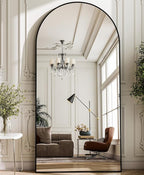 GLSLAND-34x76 inch Wall Mount Arched Full Length Mirror-Aluminum Alloy Frame - Image 8