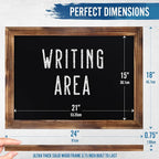 HBCY Creations 18" x 24" Torched Brown Solid Wood Frame Wall Chalkboard - Image 2