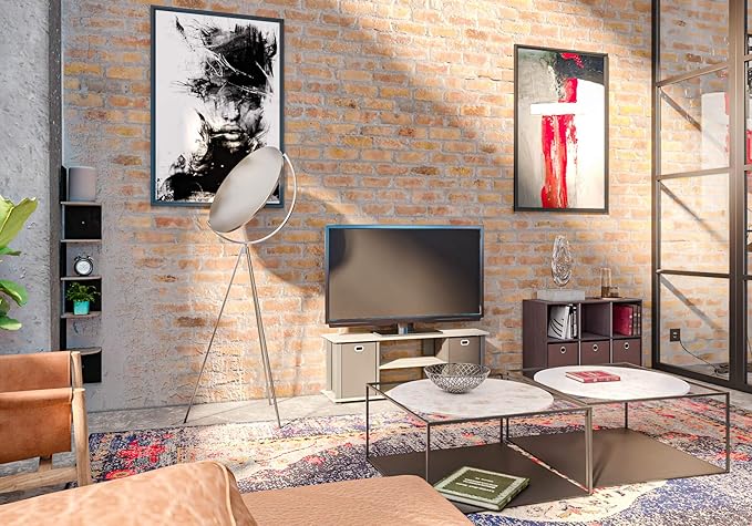 Furinno Rossi Wall Mount Floating Corner Shelf, 5-Tier Radial, French Oak - Image 2