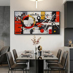 Extra Large Framed Red Black White Gold Abstract Wall Art - Image 4