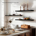 ROGMARS Black Wooden Floating Shelves - Image 5