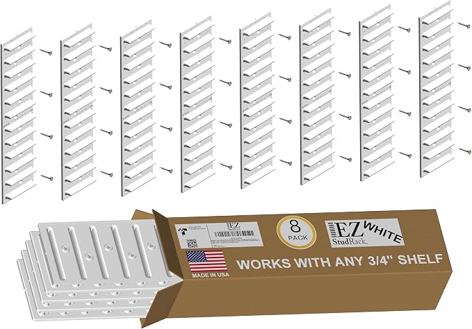 Made in USA EZStudRack Adjustable Shelf Brackets, Your Wood, You Supply It - Image 7