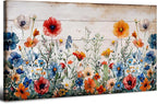 Rustic Wildflower Wall Art for Living Room Farmhouse Colorful Floral Picture by HOME