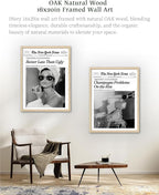 iHery Better Late Than Ugly Natural OAK Wood Audrey Hepburn Newspaper Trendy - Image 6