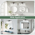 Black Bathroom Lighting Fixtures Over Mirror, 4-Light Anti-Rust Vanity Light - Image 6