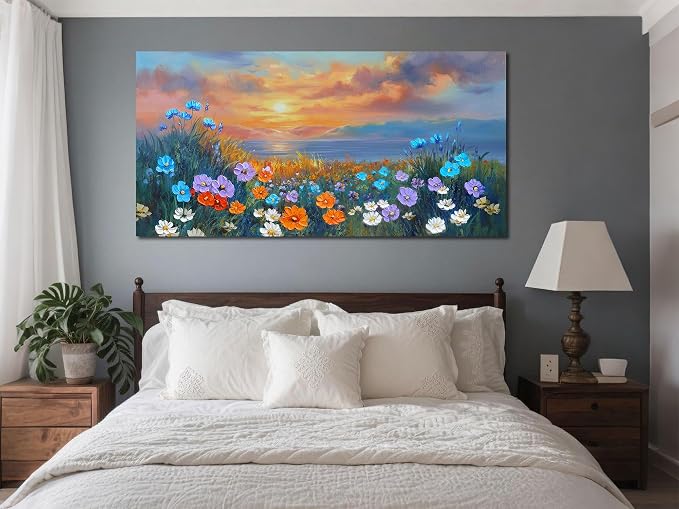 Ardemy Landscape Wall Art for Living Room Extra Large Wildflower Pictures Wall - Image 5