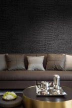 Peel and Stick Wallpaper Black Crocodile Wall Paper Modern Textured - Image 4