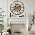 CLXEAST 28 Inch Gold Moving Gear Wall Clock - Image 5