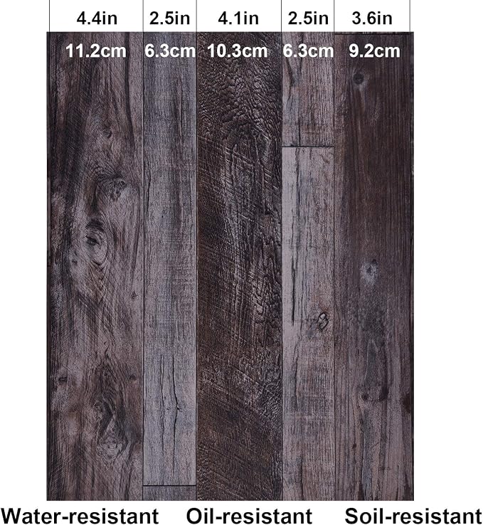 WENMER 17.71" x 472" Grey Wood Peel and Stick Wallpaper Shiplap Self Adhesive - Image 5