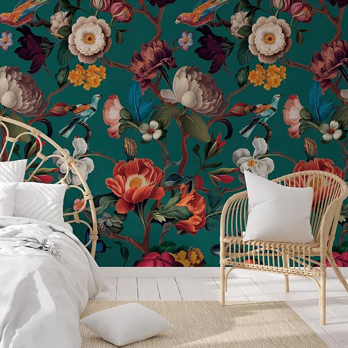 Zeeko Floral Wall Mural Peel and Stick Wallpaper 148" W x 98" H Removable Large - Image 2