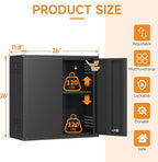 Metal Garage Wall Cabinet with 2 Doors and 1 Adjustable Shelf, Lockable - Image 2