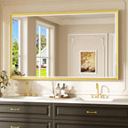 Keonjinn 60" x 36" Gold Bathroom Mirrors by Keonjinn