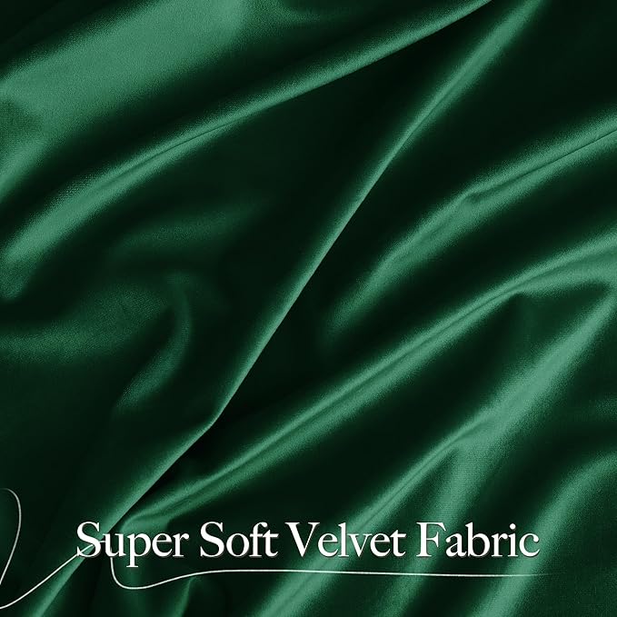 NICETOWN Emerald Green Velvet Curtains 96 inches Long, Home Decoration Thermal - Image 3