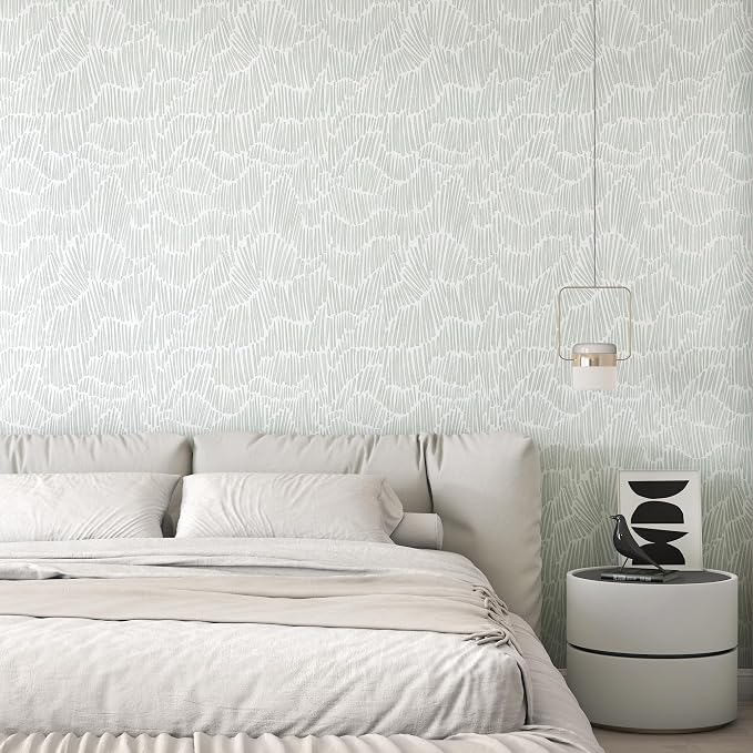 Theper Green Wallpaper 17.3"×787" Modern Striped Wall Paper Peel and Stick - Image 5