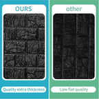 40 PCS 3D Wall Panels Peel and Stick Faux Foam 11.8"*11.8" Black Brick Wallpaper - Image 6
