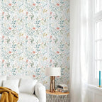 Froluya Floral Peel and Stick Wallpaper Boho Floral Contact Paper 16.9" x - Image 3