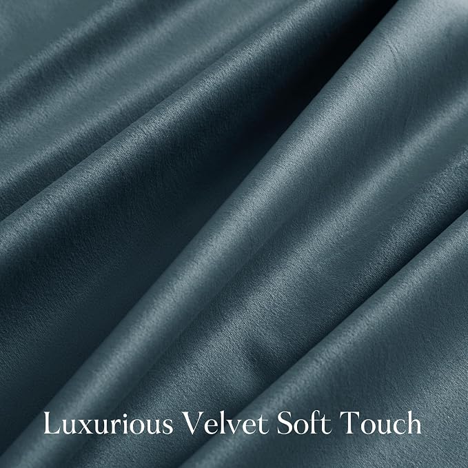NICETOWN Blue Velvet Curtains 102 inches Long - Image 5