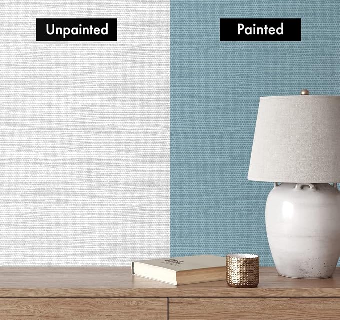 NextWall Faux Grasscloth Paintable Peel and Stick Wallpaper - Image 3