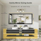 Briivue 72x32 Inch Black Bathroom Mirror - Image 2