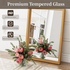 Syndra Natural Wood Frame Bathroom Mirror, 22x30'' Modern Vanity Mirror - Image 8