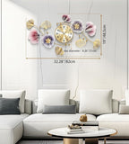 Wall Clocks for Living Room Decor, Large Wall Clock, 3D Creative Metal Ginkgo - Image 3