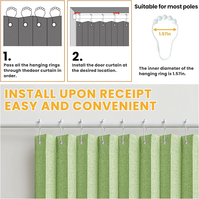 AJAZZ 100% Blackout Magnetic Door Curtain Accordion Door Accordion Doors - Image 6