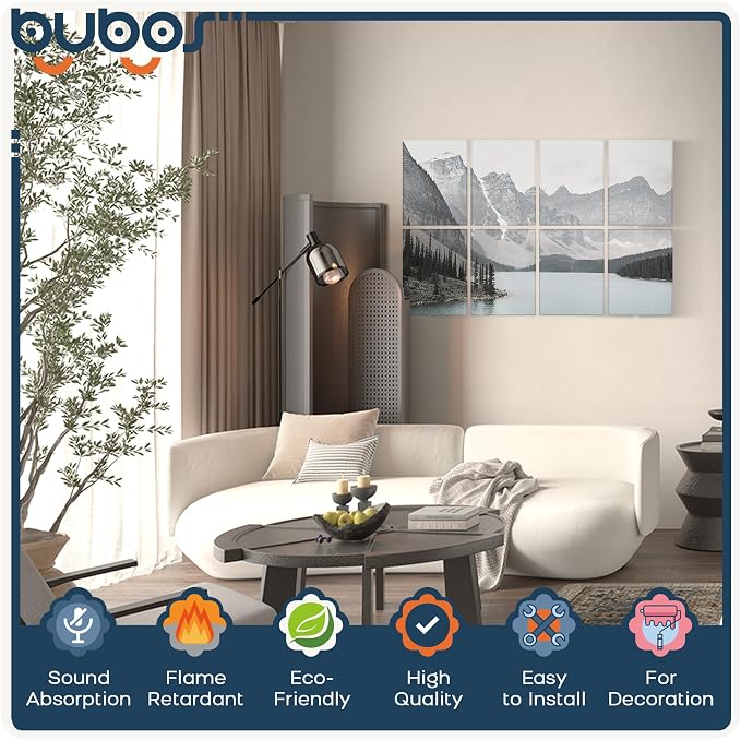 BUBOS 8 Pack Art Acoustic Panels Soundproof Wall Panel, 47.2X31.4 Inches Sound - Image 3