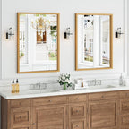 Syndra Natural Wood Frame Bathroom Mirror, 30x40'' Modern Vanity Mirror - Image 2