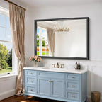 Black Rectangle Mirror, 48 x 36 Inch Large Bathroom Mirrors - Image 5