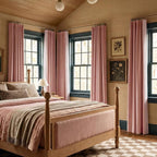 NICETOWN Rod Pocket Embroidered Trim Velvet Curtains, 2 Panels, Blush Pink - Image 4