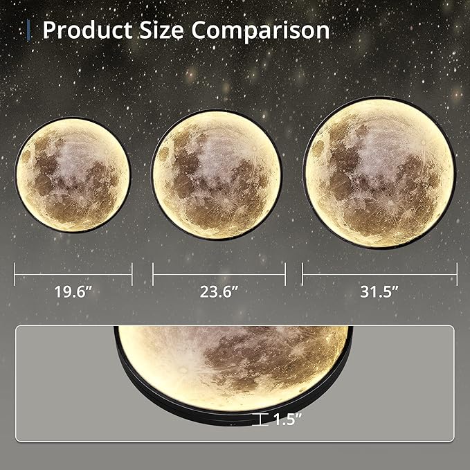 Dimmable Moon Wall Light 31.5 inch Wall Lights - Image 5