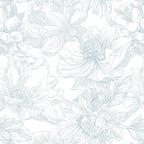 Ismoon Large Floral Peel and Stick Wallpaper Boho White and Blue Contact Paper by Ismoon