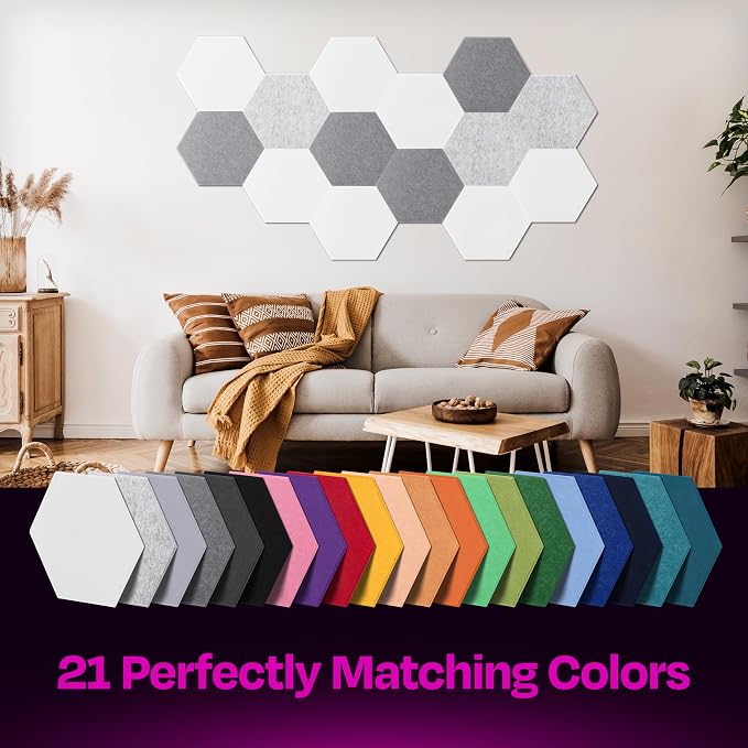 Acoustic Panels 12-Pack Soundproof Wall Panels 14"X12.1"X0.4" Sound Panels High - Image 5