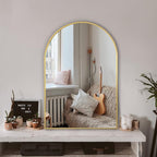 Arched Bathroom Mirror for Wall, HD Glass Over Sink for Bathroom by TRAHOME