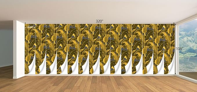 Vintage Gold Banana Leaf Bathroom wallpeper Living Room Bedroom Tropical Plant - Image 4