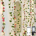 suddus 300 LED Artificial Flower Garland Pothos Vines Curtain Lights, Rose by SUDDUS