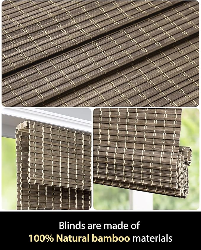 UNISHADES Cordless Bamboo Roman Shades - Image 4