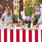 Kochorie 100 Ft x 54 Inch Red & White Striped Tablecloth Roll - Image 7