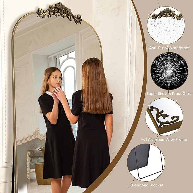 Antok Arched Full Length Mirror, Full Body Mirrors - Image 4
